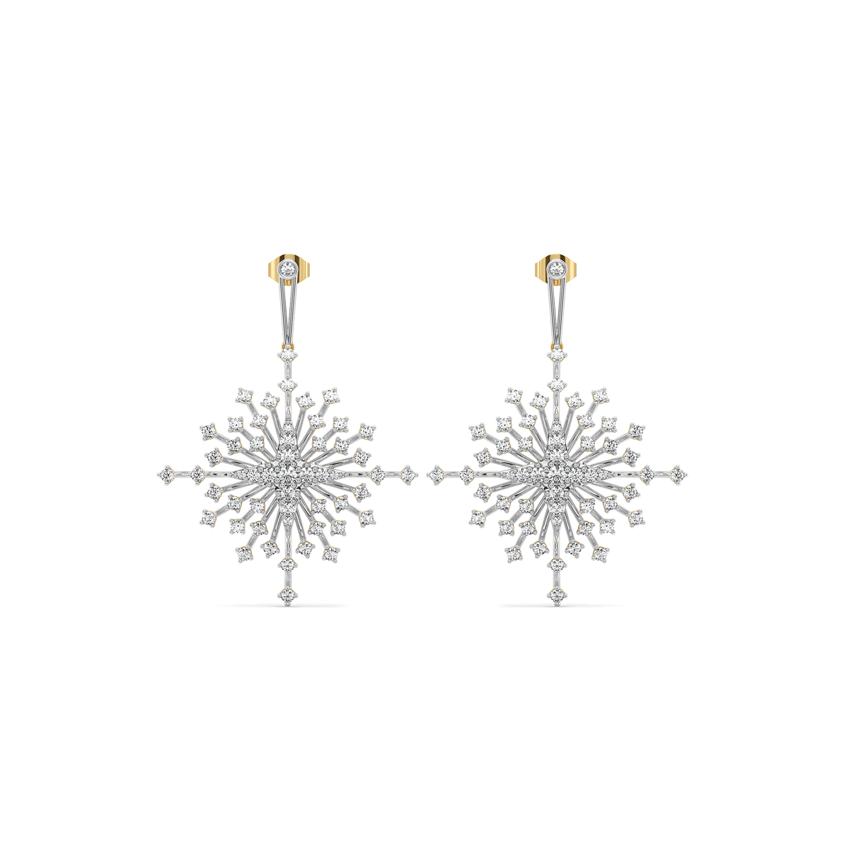 Afterlight Bloom - Pure Gold Lab Diamond Drop Earrings