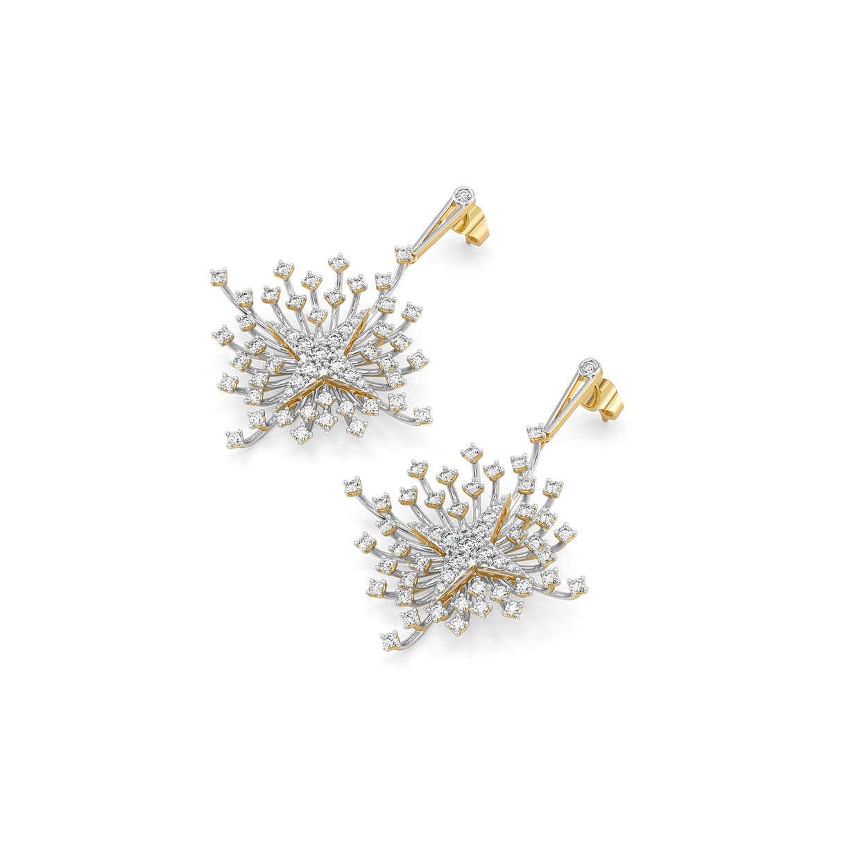 Afterlight Bloom - Pure Gold Lab Diamond Drop Earrings