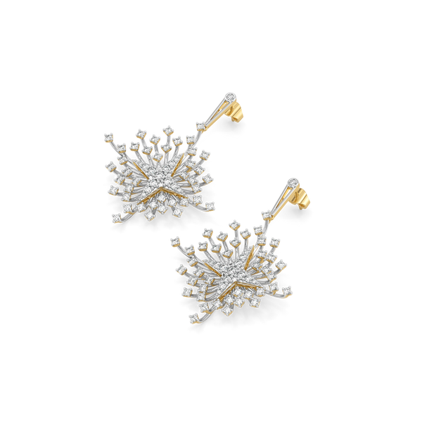 Lukson Bloom 14K Gold Lab Grown Diamond Drop Earrings for Women