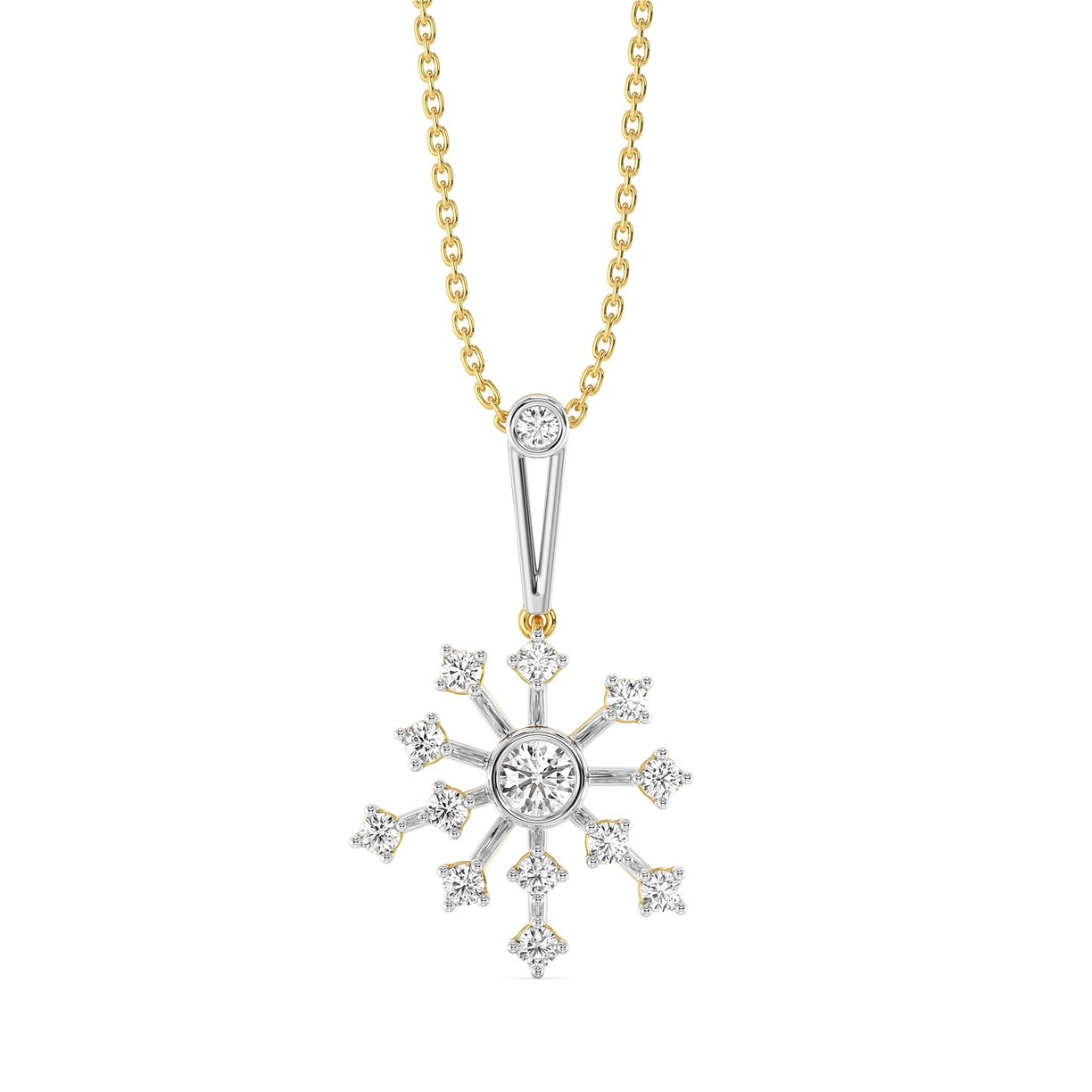 Twilight Flicker - Pure Gold Lab Diamond Pendant
