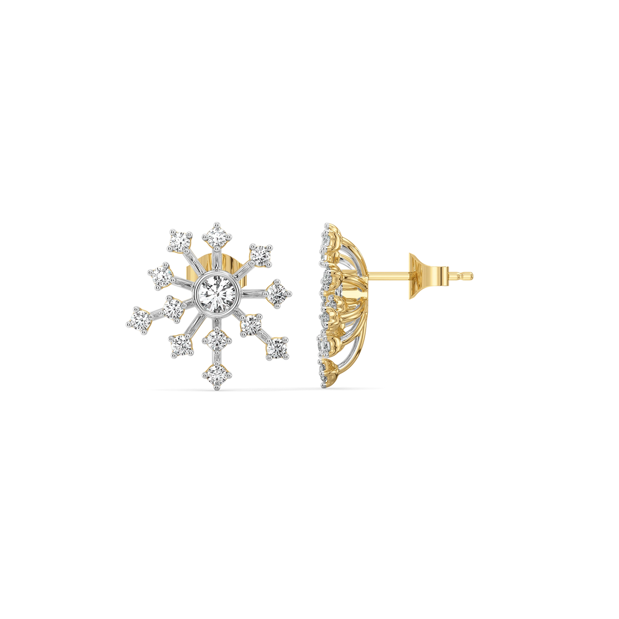 Twilight Flicker - Pure Gold Lab Diamond Stud Earrings