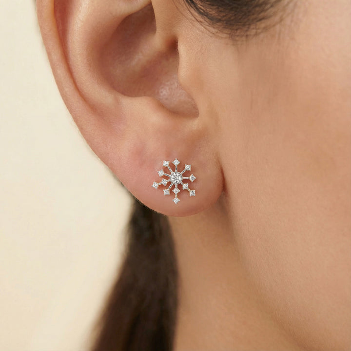 Twilight Flicker - Pure Gold Lab Diamond Stud Earrings