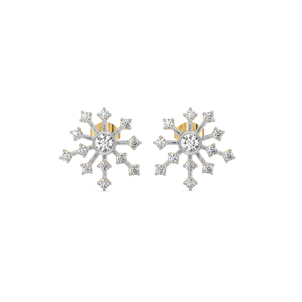 Twilight Flicker - Pure Gold Lab Diamond Stud Earrings