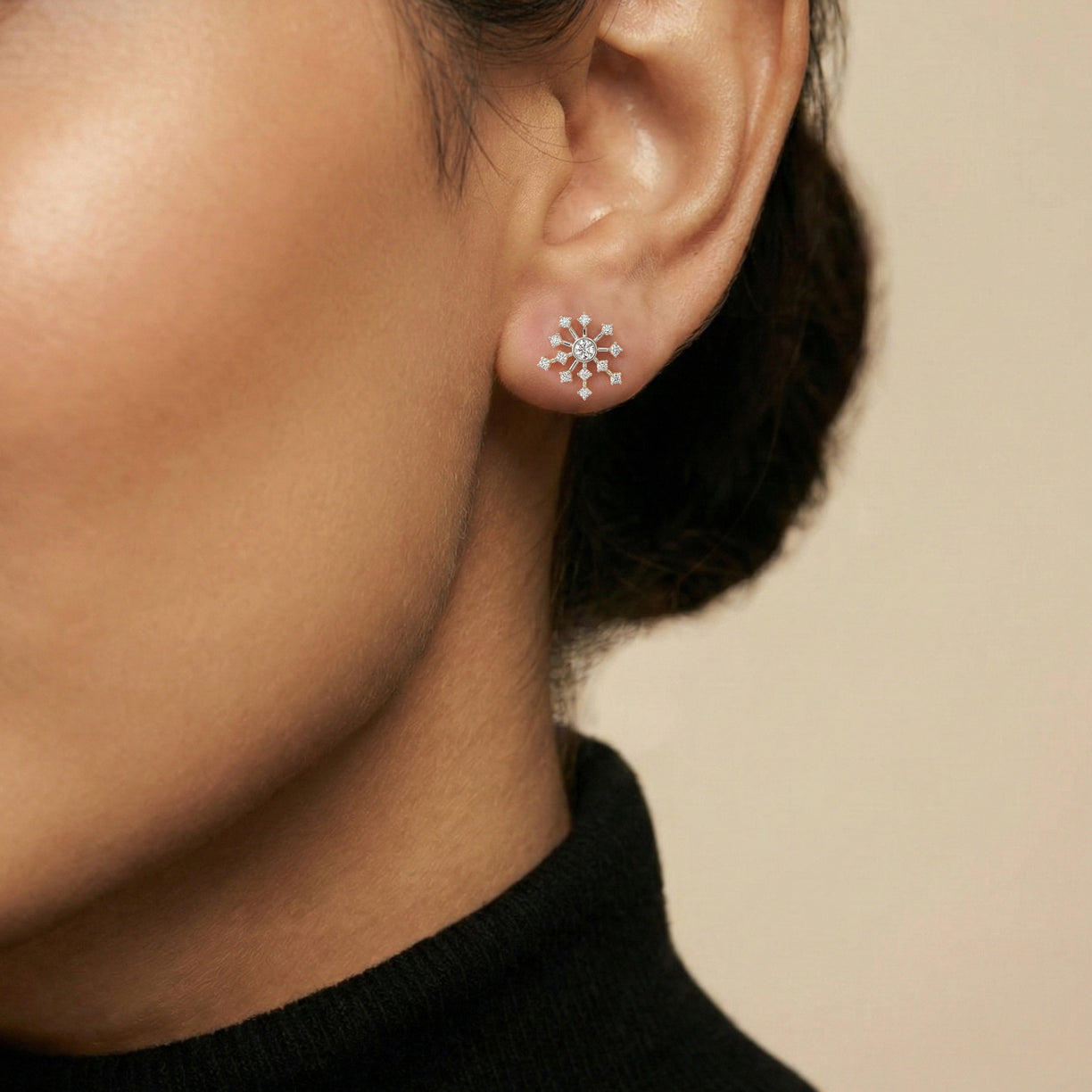 Twilight Flicker - Pure Gold Lab Diamond Stud Earrings