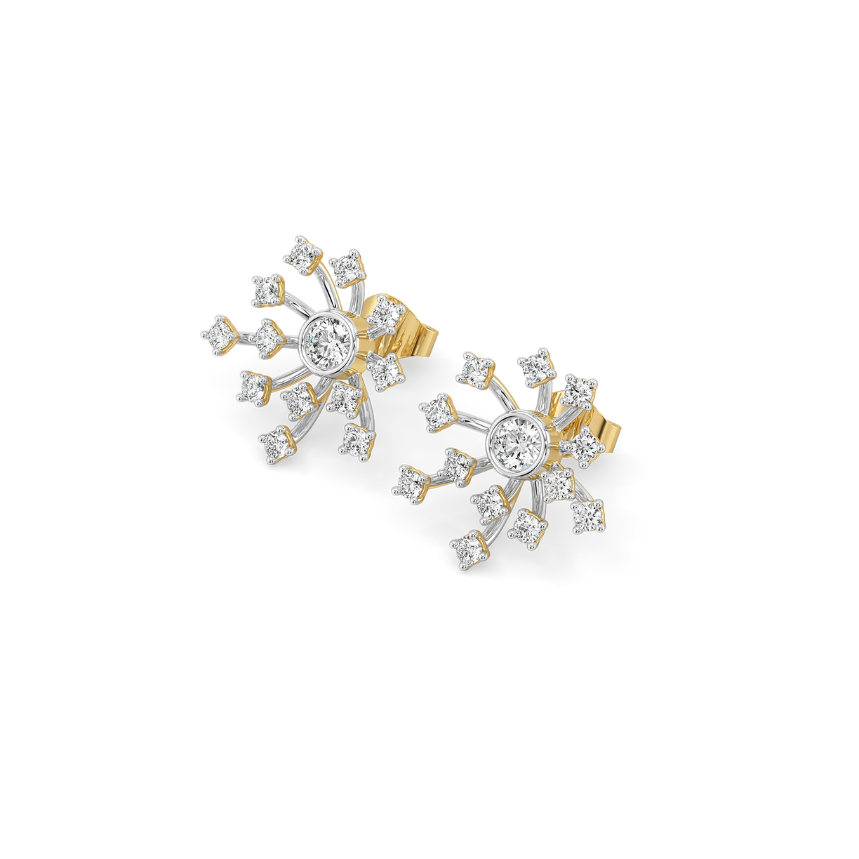 Twilight Flicker - Pure Gold Lab Diamond Stud Earrings