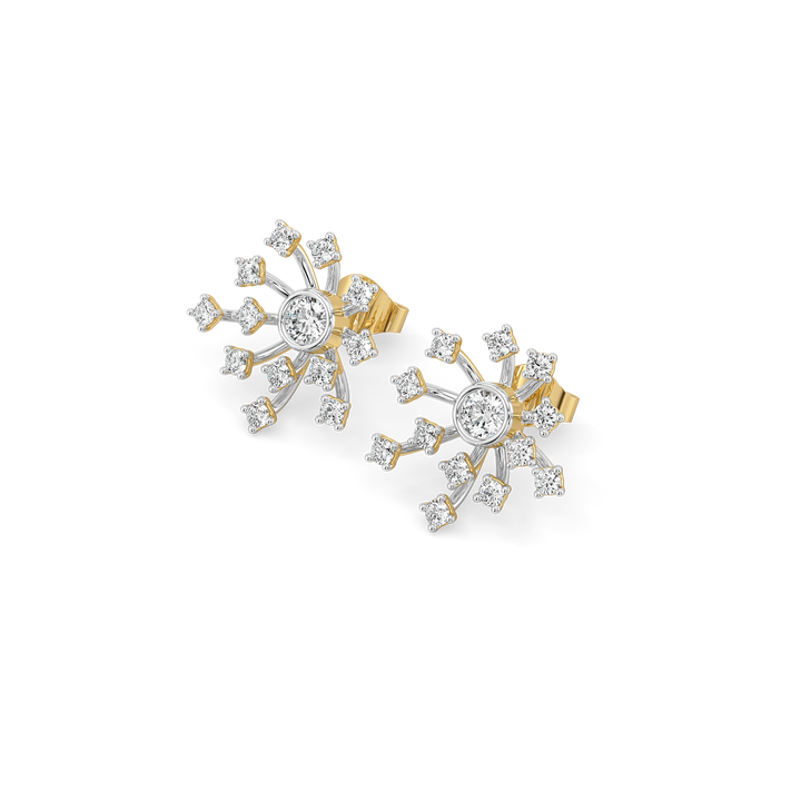 Twilight Flicker - Pure Gold Lab Diamond Stud Earrings