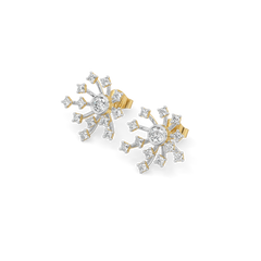 Twilight Flicker - Pure Gold Lab Diamond Stud Earrings