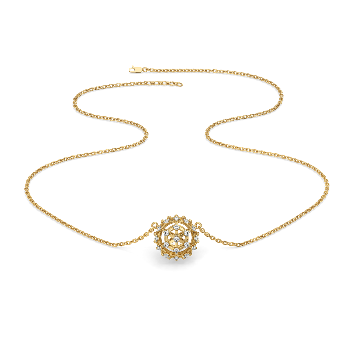 Classic Compass - Lab Diamond Pendant Necklace