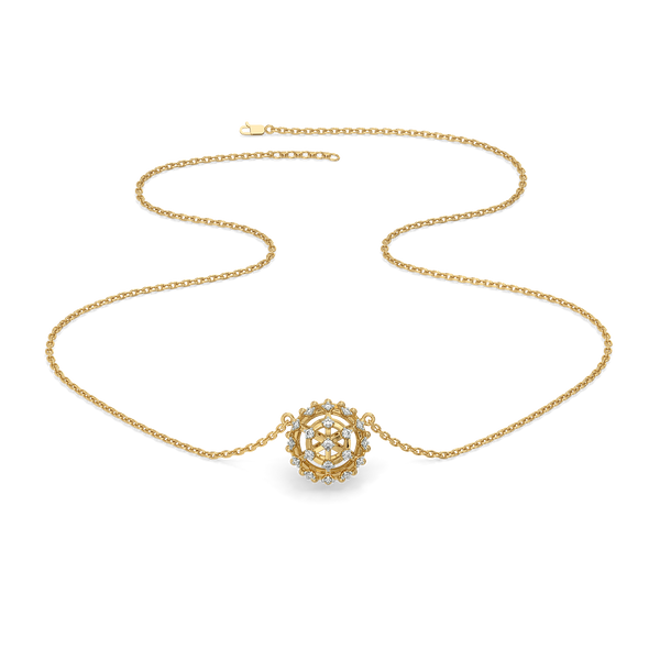 Classic Compass Lab Grown Diamond Pendant Necklace for Women - Lukson 