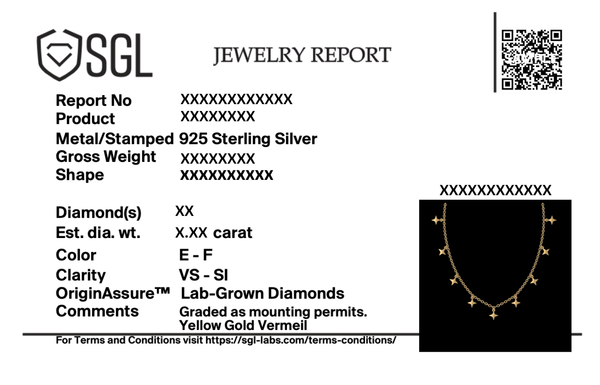 Certified Lukson Twinkling Star 18kt Gold Vermeil Lab Grown Diamond Charm Necklace