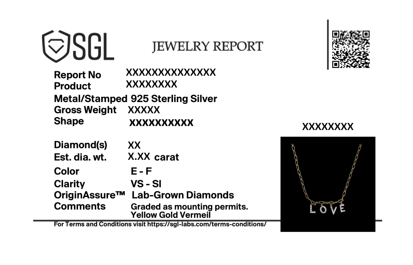 Endless Love Letter - Lab Diamond Charm Necklace