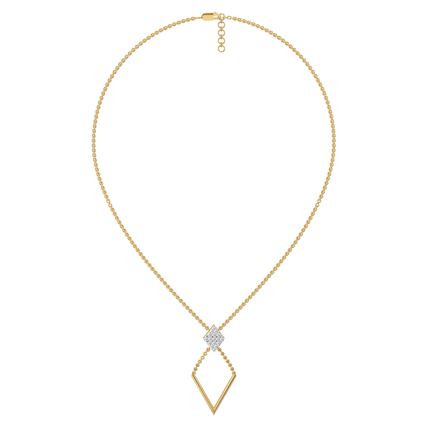 Diamond Arc Lariat Necklace