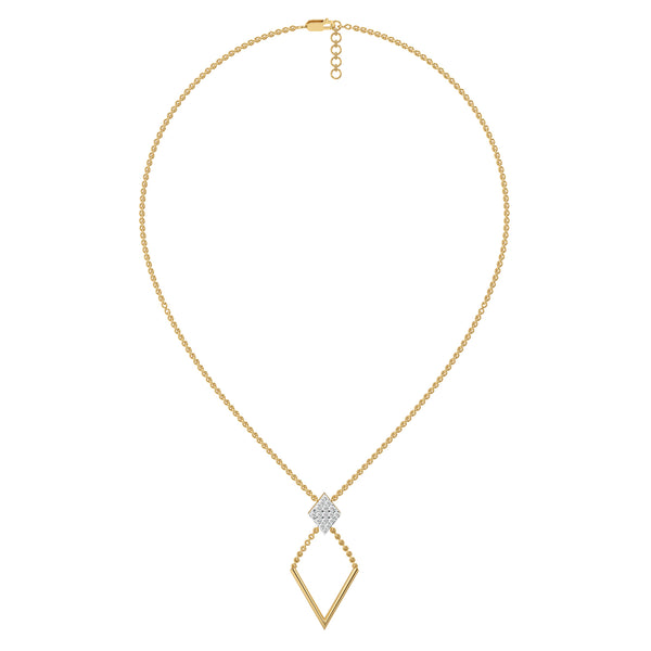 Lukson Diamond Arc 18kt Gold Vermeil Lab Grown Diamond Lariat Necklace 