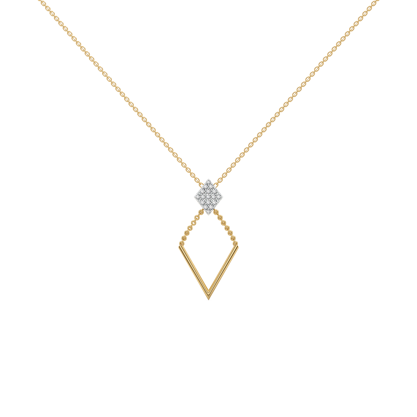 Diamond Arc Lariat Necklace