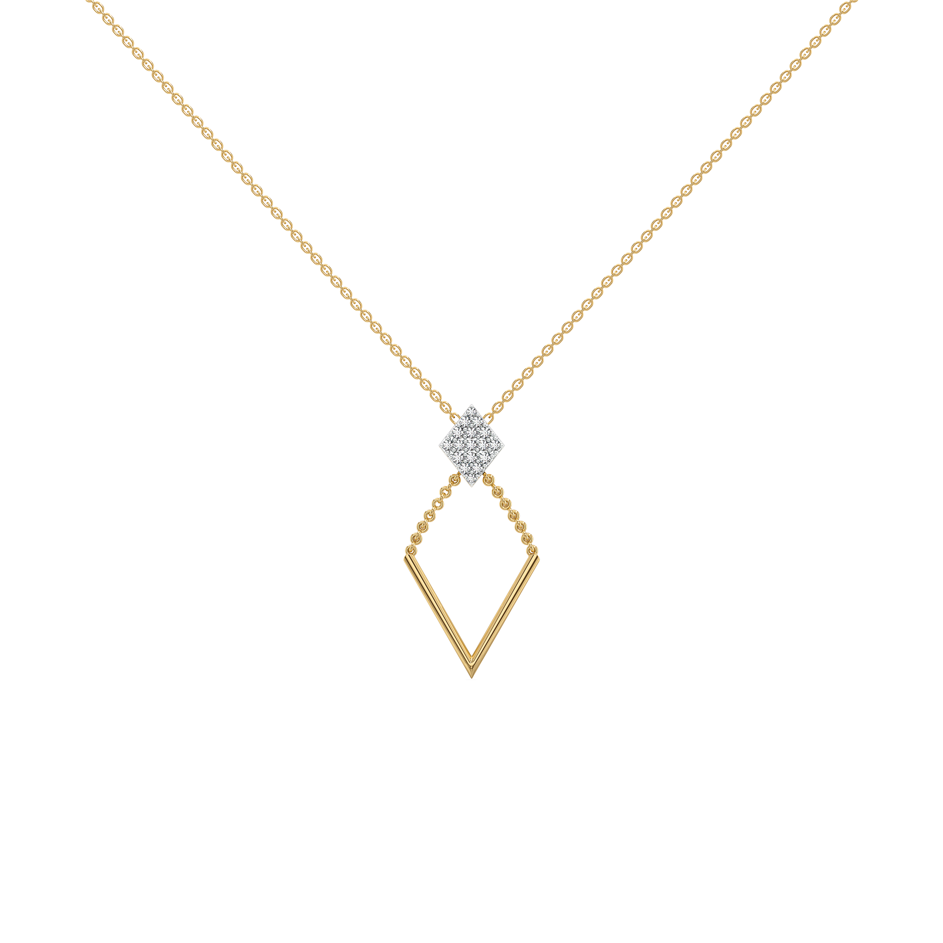 Diamond Arc Lariat Necklace