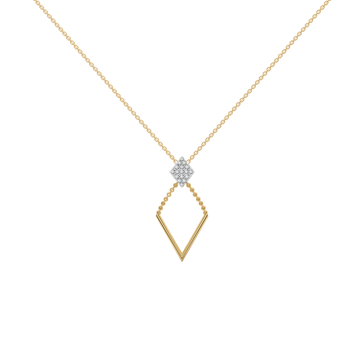 Diamond Arc Lariat Necklace - 18kt Gold Vermeil + Lab Grown Diamond 