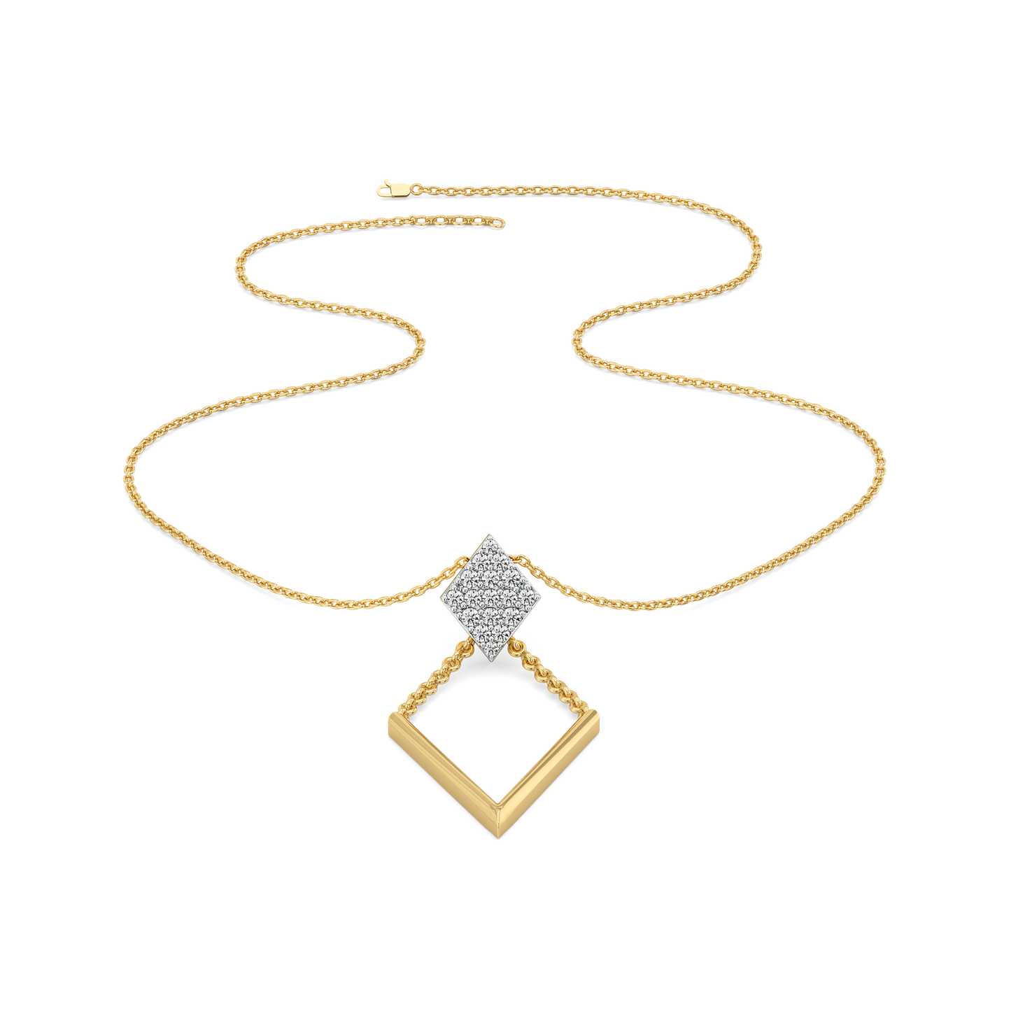 Diamond Arc Lariat Necklace