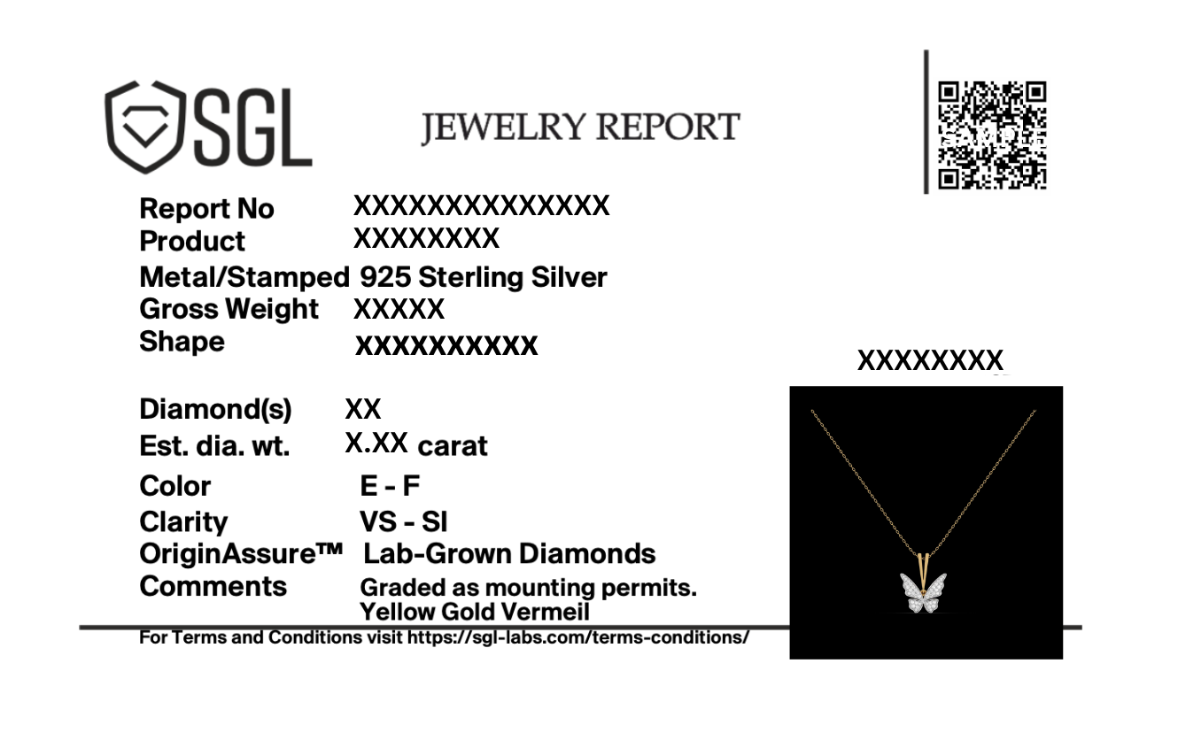 Winged Whimsy - Lab Diamond Pendant Necklace