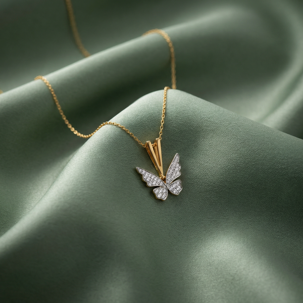Winged Whimsy - Lab Diamond Pendant Necklace