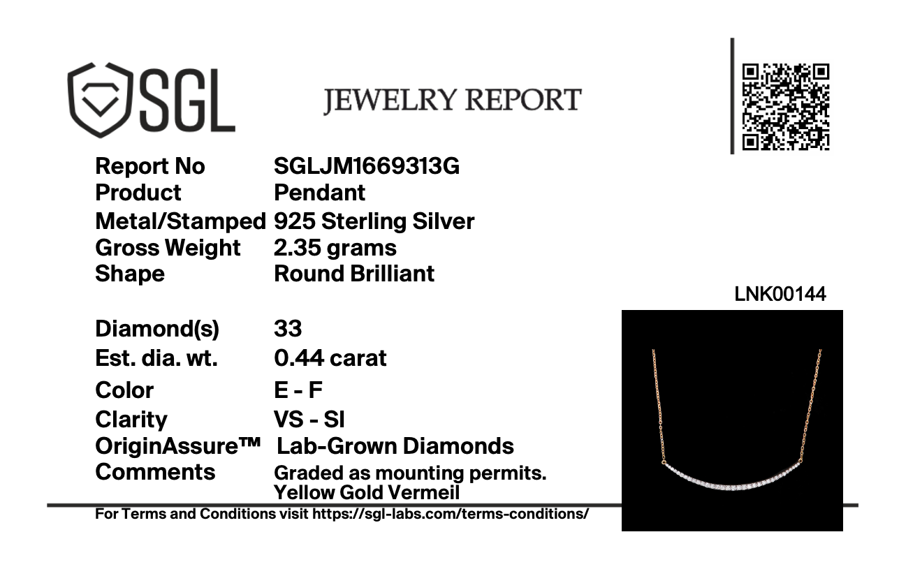Classic Crescent - Lab Diamond Necklace