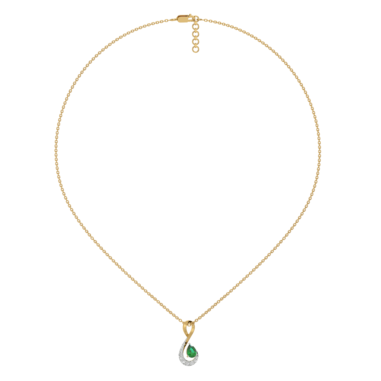 Melody of Emeralds - Lab Diamond Pendant Necklace