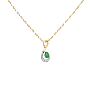 Melody of Emeralds - Lab Diamond Pendant Necklace