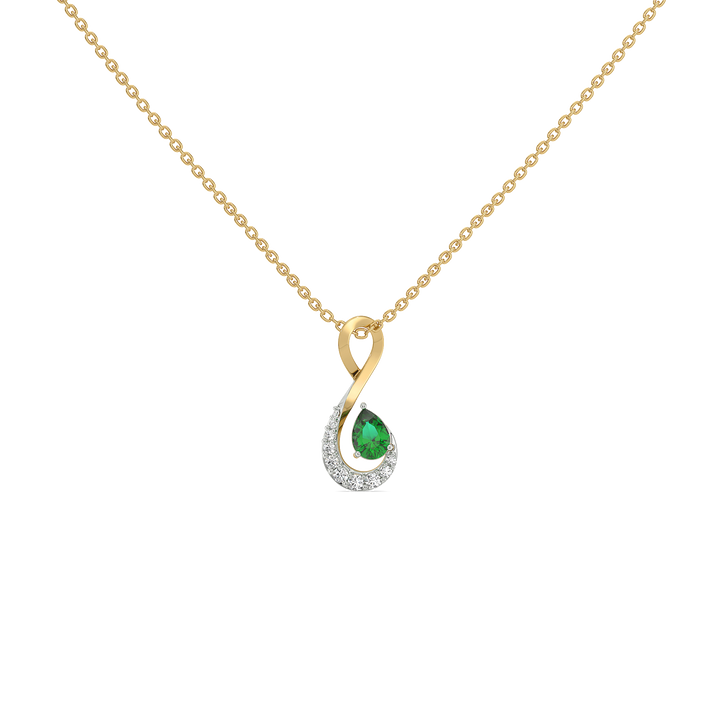 Melody of Emeralds Pendant - 18kt Gold Vermeil Lab Grown Diamond Necklace 