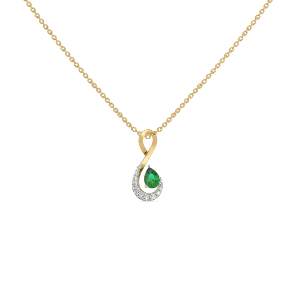 Lukson Melody of Emeralds Lab Grown  Diamond Pendant Necklace