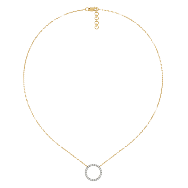 Halo Pendant - 18kt Gold Vermeil Lab Grown Diamond Necklace Online- Lukson 