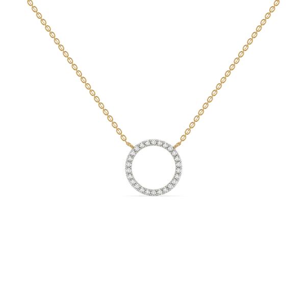 Lukson Halo Pendant - 18kt Gold Vermeil Lab Grown Diamond Necklace