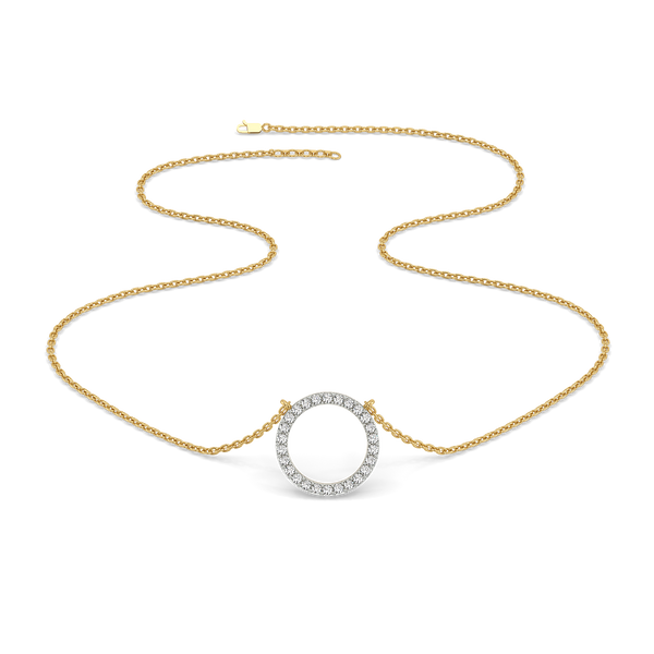 Halo Pendant - 18kt Gold Vermeil Lab Grown Diamond Necklace for Women - Lukson 