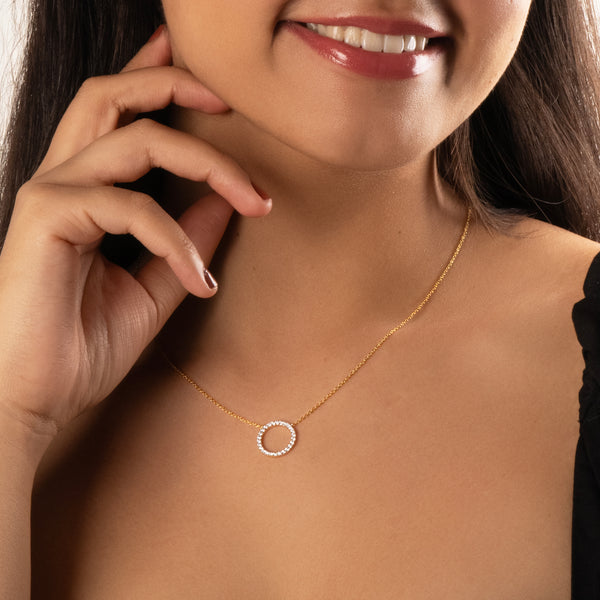Halo Pendant - 18kt Gold Vermeil Lab Grown Diamond Necklace