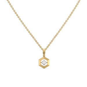 Hexa Solitaire - Lab Diamond Pendant Necklace