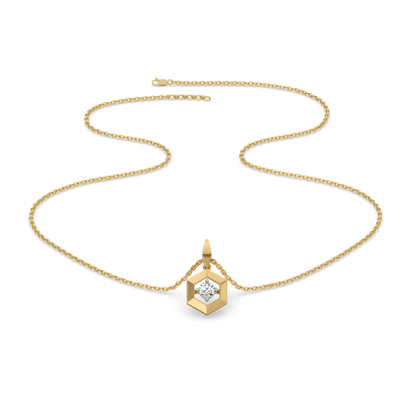 Hexa Solitaire Lab Grown Diamond Pendant Necklace for Women - Lukson