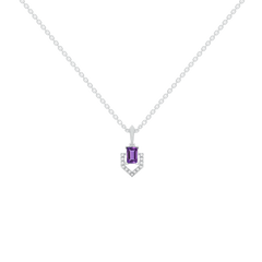 Regal Amethyst - Lab Diamond  Pendant Necklace