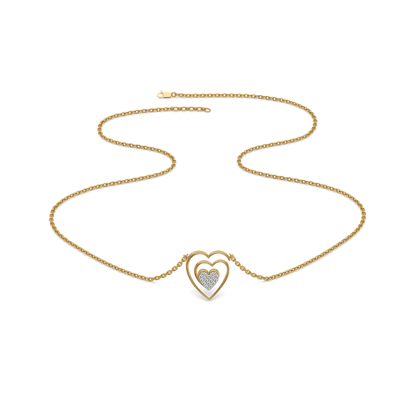 Timeless Loop Lab Grown Diamond Heart Necklace Online - Lukson 