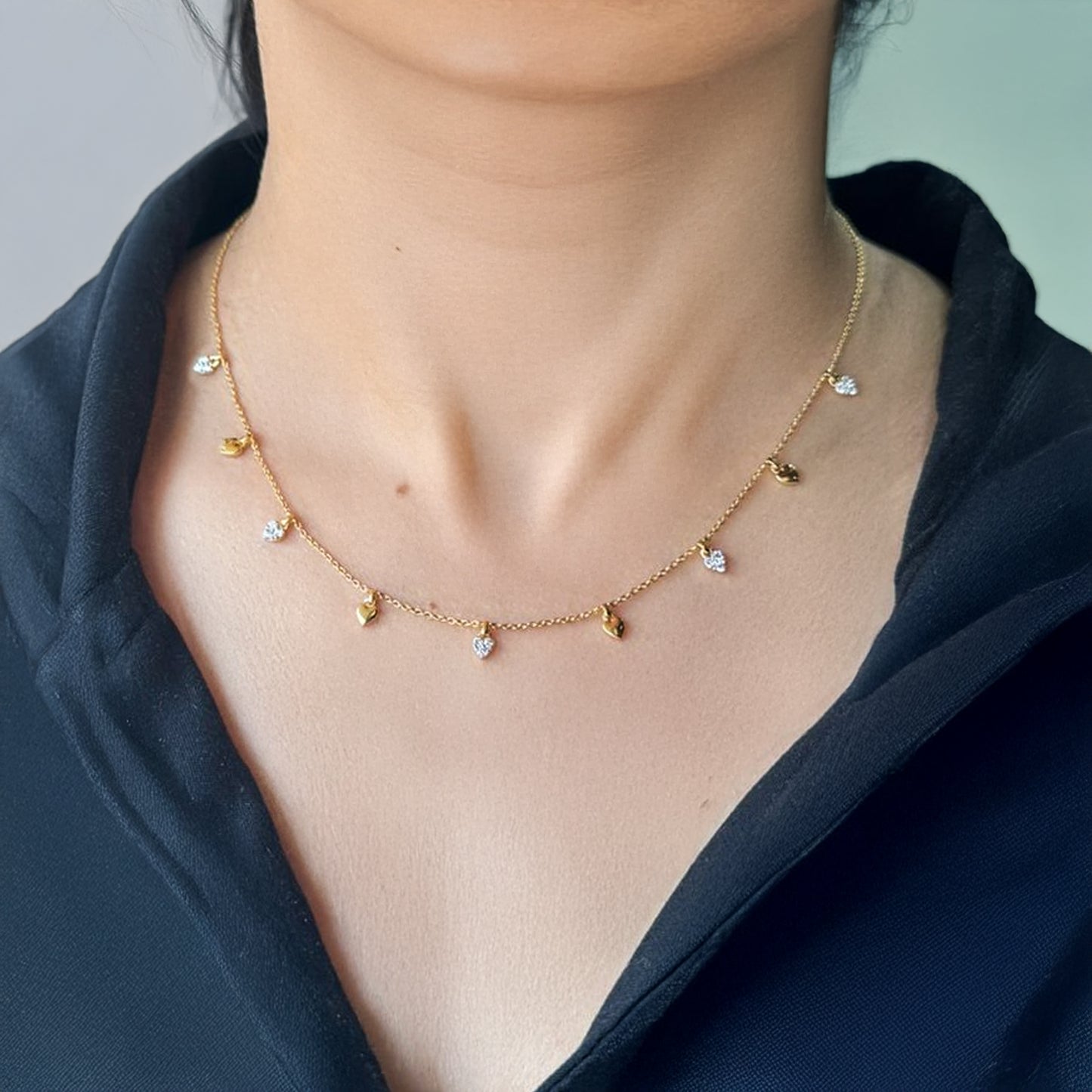 Beating Heart - Lab Diamond Charm Necklace
