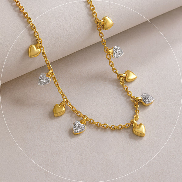 Beating Heart Lab Grown Diamond Charm Necklace - Lukson 