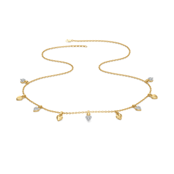 Beating Heart Lab Grown Diamond Charm Necklace - Lukson 