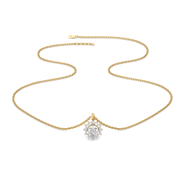 Day bloom Lab Grown Diamond Solitaire Necklace for Women - Lukson 