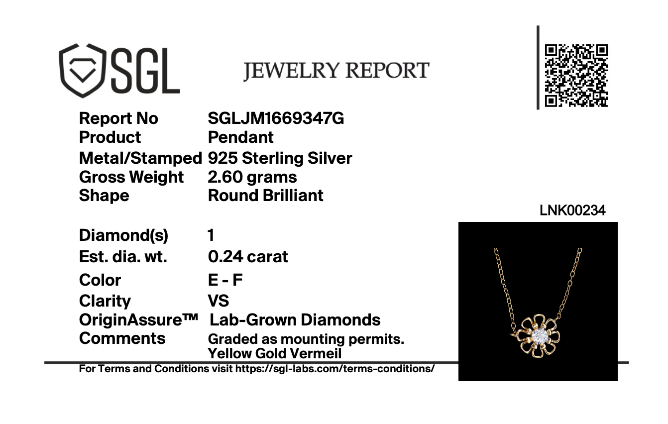 Golden Edge - Lab Diamond Solitaire Necklace