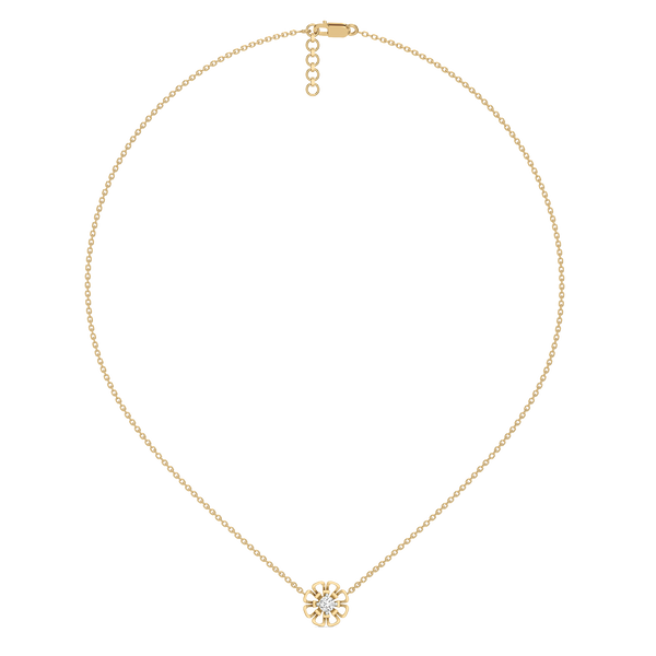 Lukson Golden Edge 18k Gold Lab Grown Diamond Solitaire Necklace 