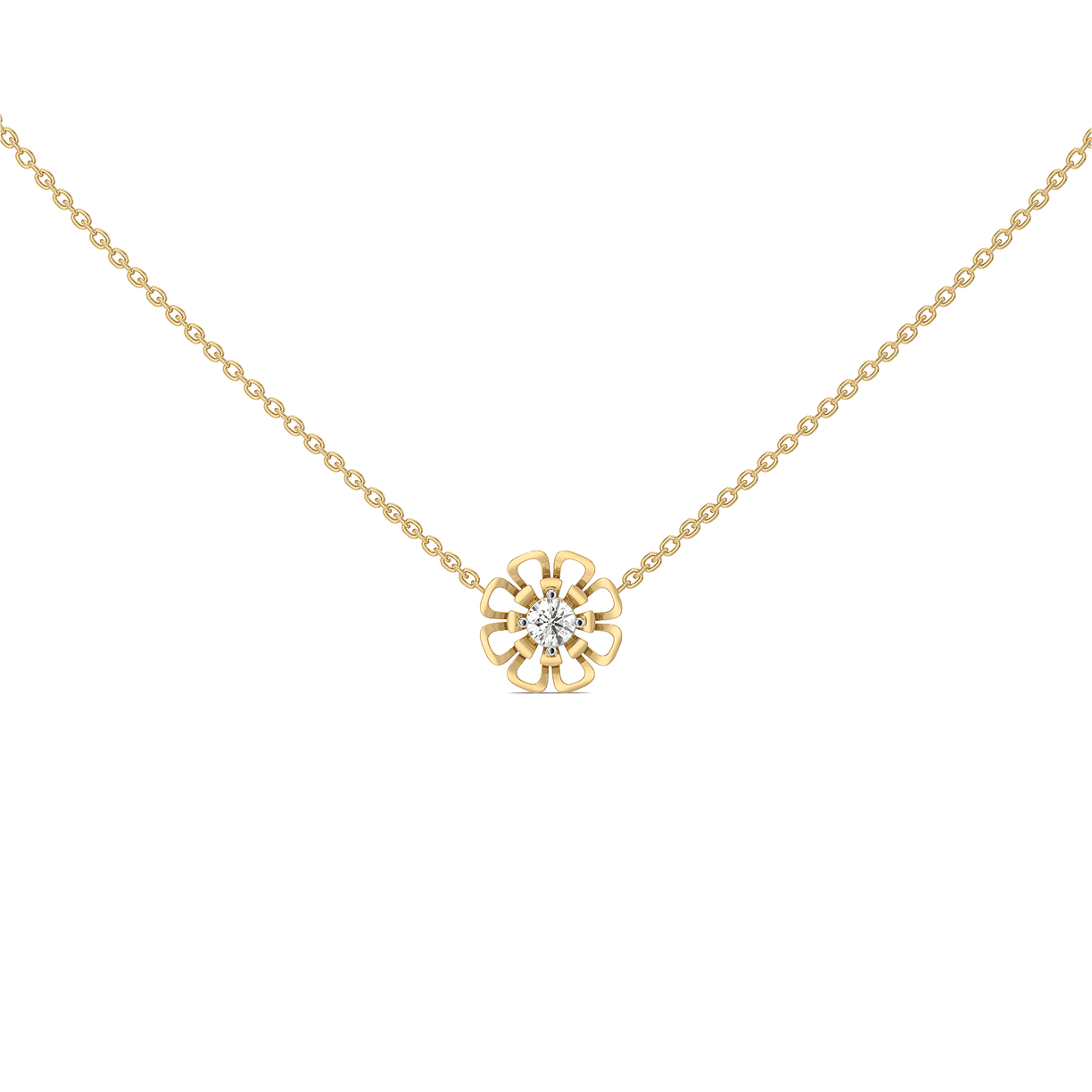 Golden Edge - Lab Diamond Solitaire Necklace