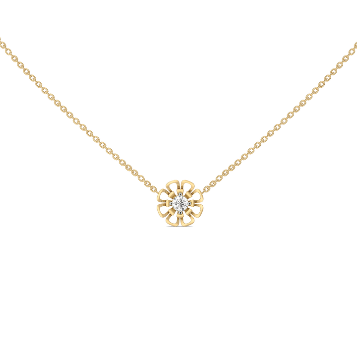 Golden Edge - Lab Diamond Solitaire Necklace