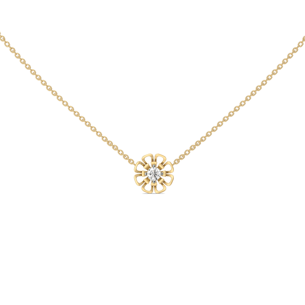 Lukson Golden Edge Lab Grown Diamond Solitaire Necklace