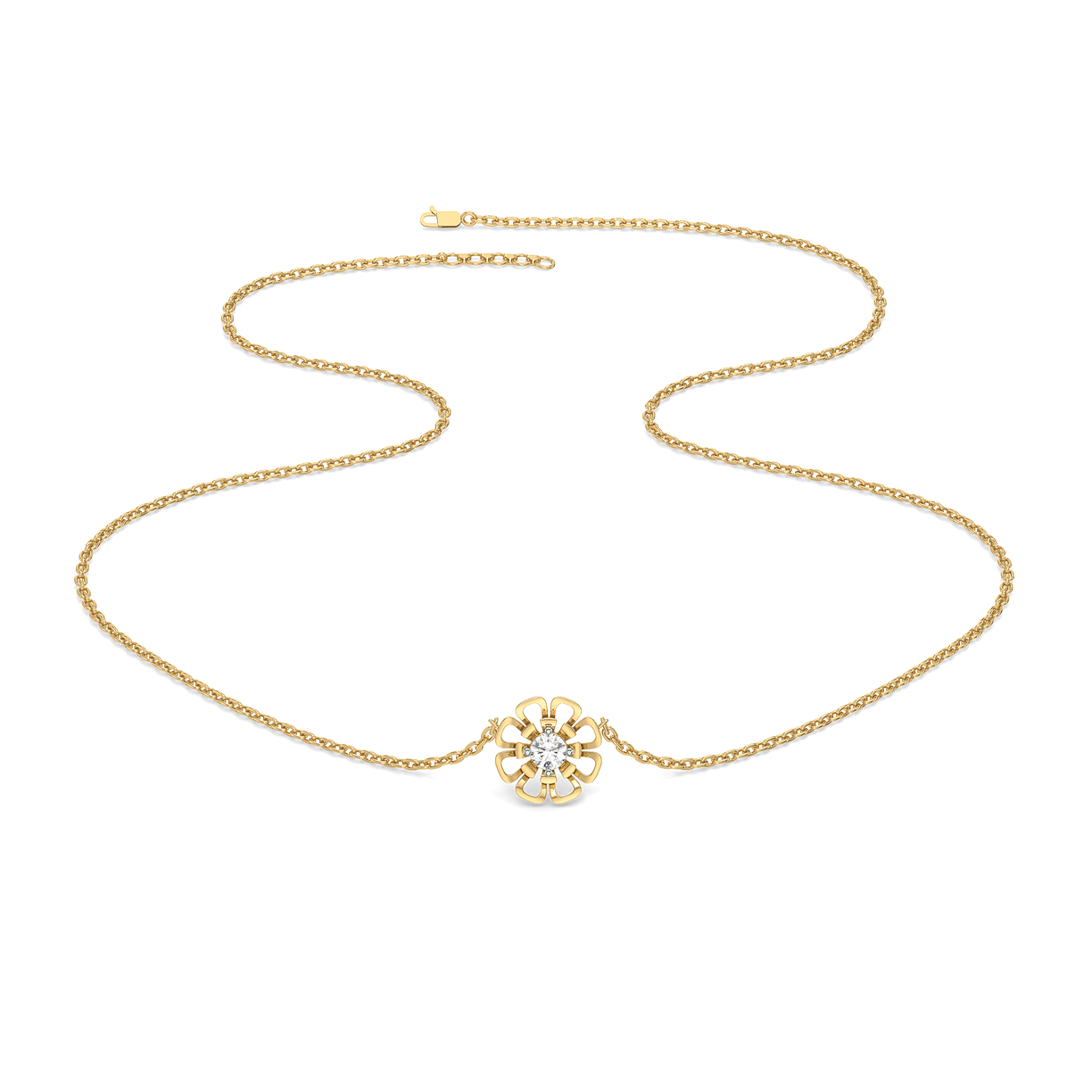 Golden Edge - Lab Diamond Solitaire Necklace