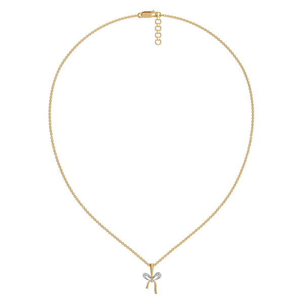 Buy Bow Blush Lab Grown Diamond Necklace Online in India - Lukson