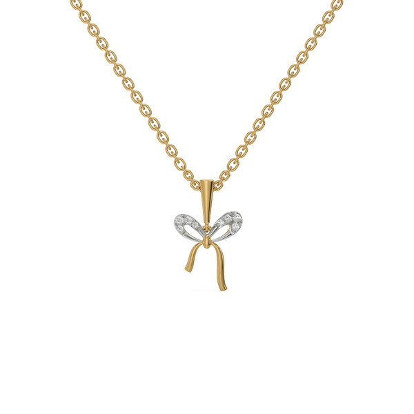 Lukson Bow Blush Lab Grown Diamond Necklace