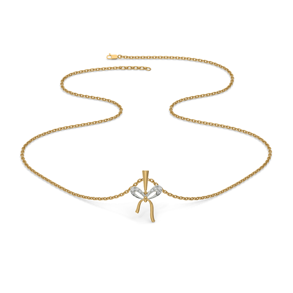 Bow Blush Lab Grown Diamond Necklace - Lukson