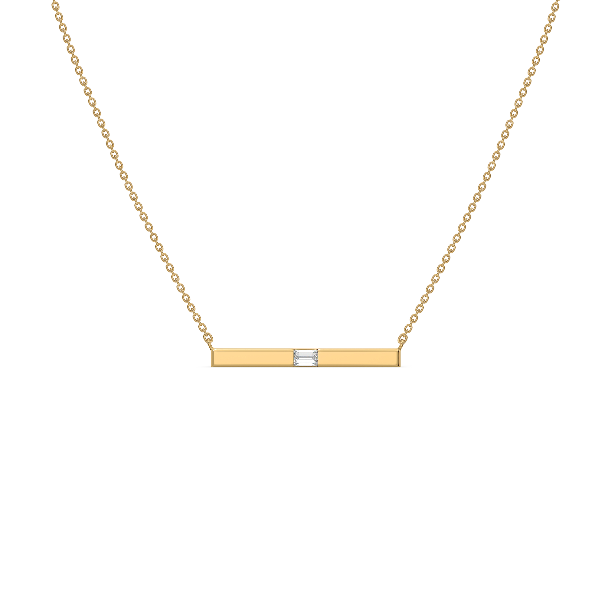 Modern Baguette - Lab Diamond Necklace